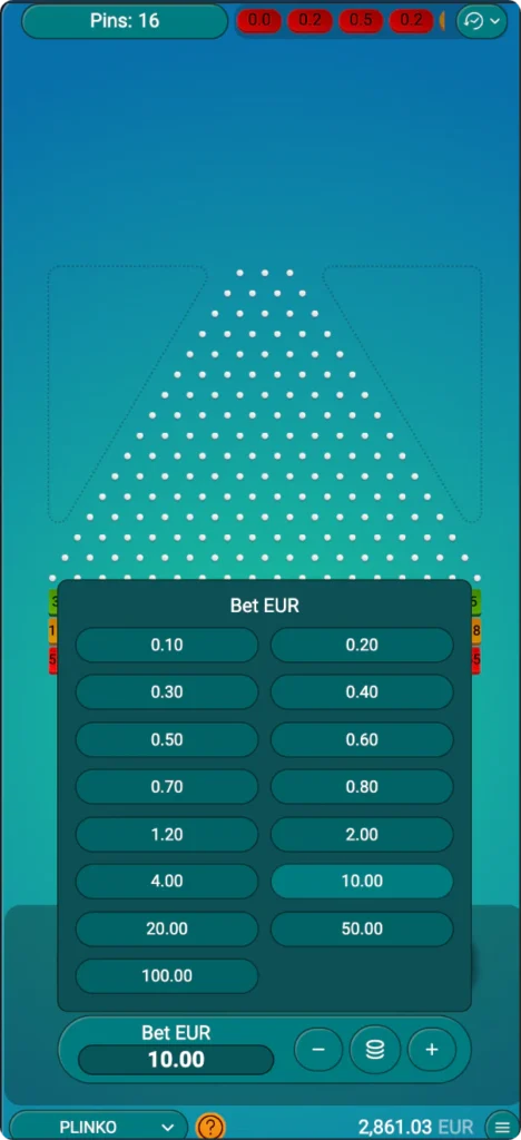 Plinko igra s kuglicama